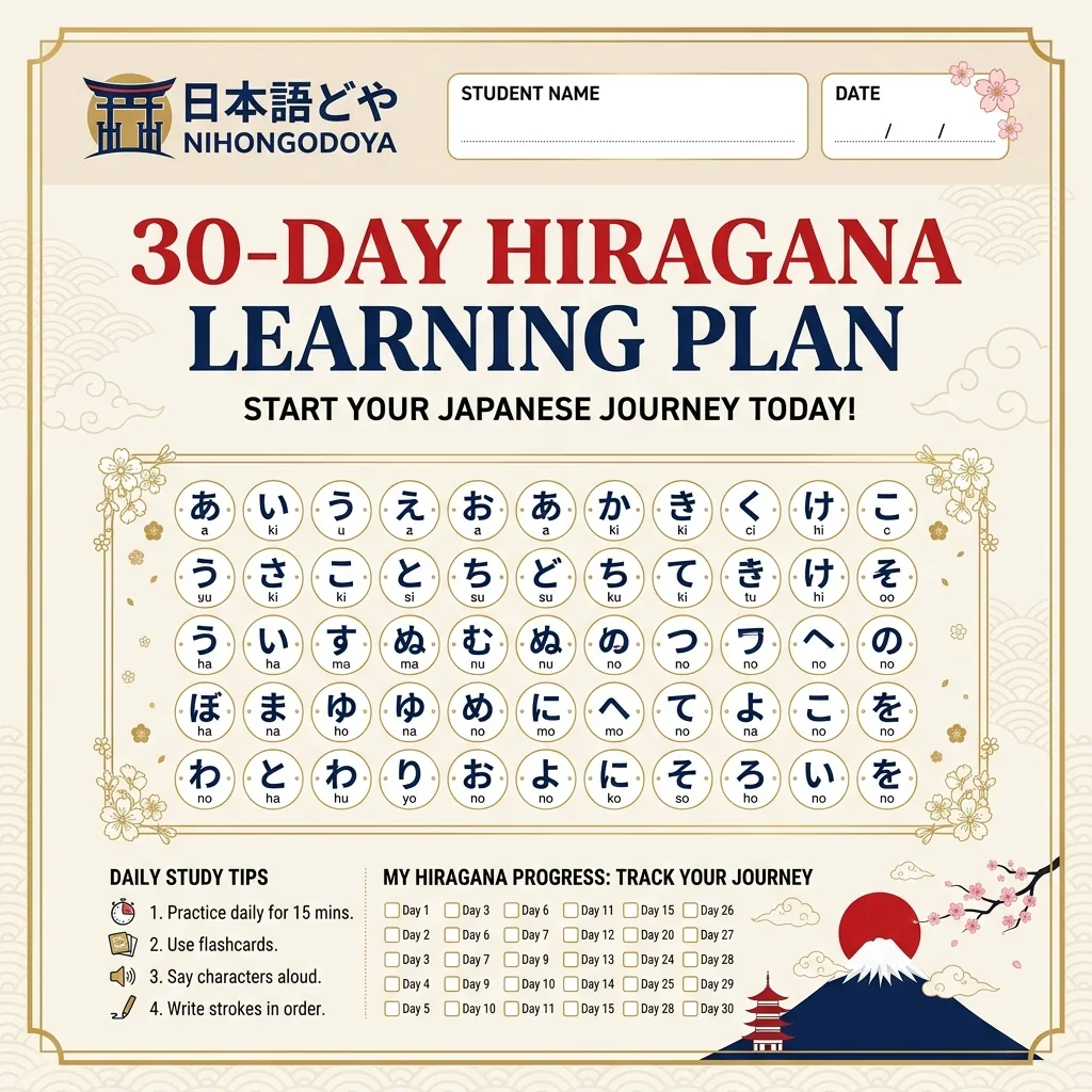 30-Day Hiragana Learning Plan cover