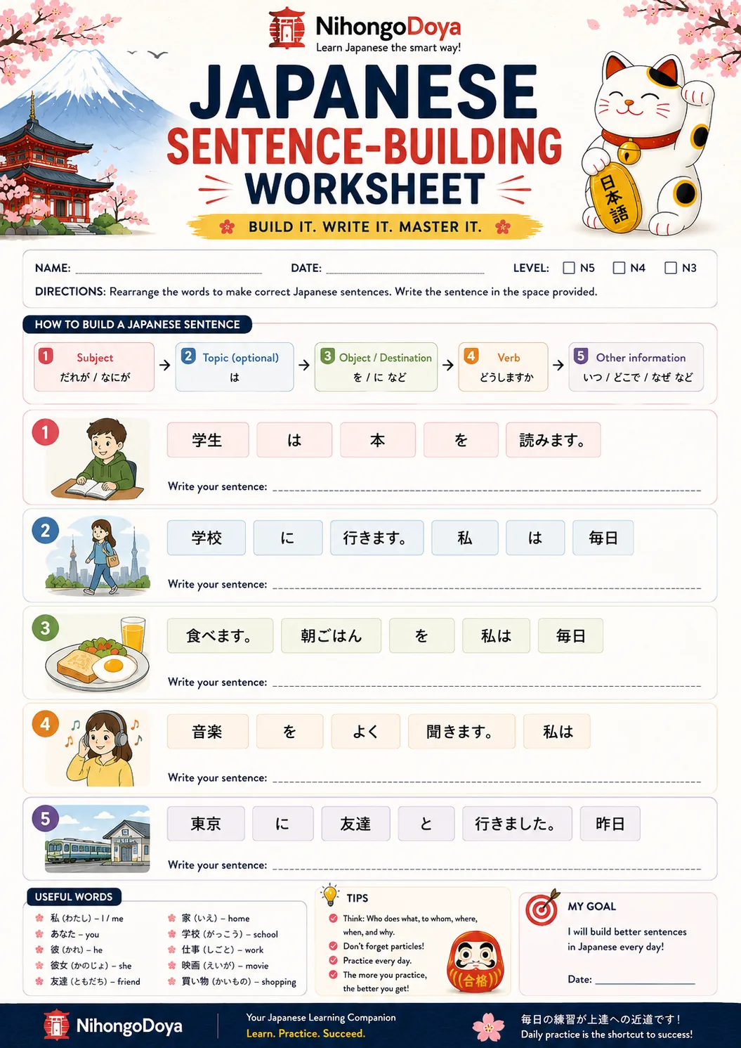 Sentence-Building Worksheet cover
