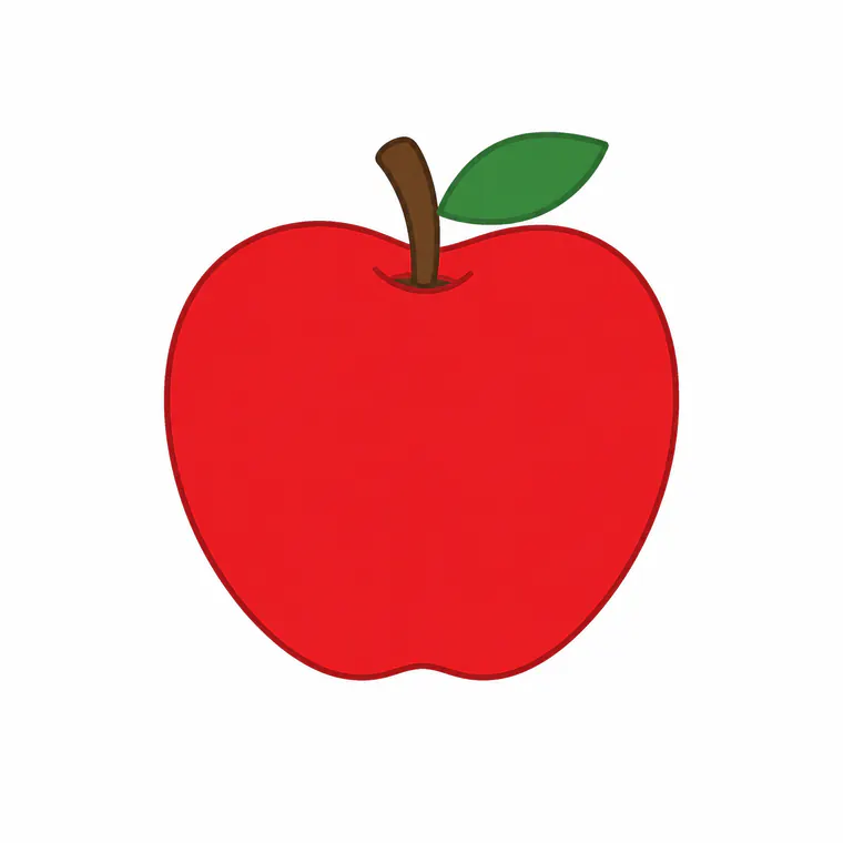 Simple educational illustration of an apple