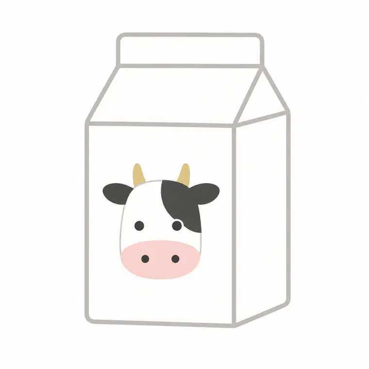 Simple educational illustration of a carton of milk