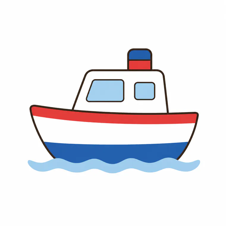 Simple educational illustration of a ship