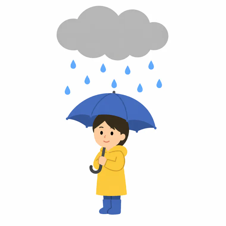 Simple educational illustration of rainy weather